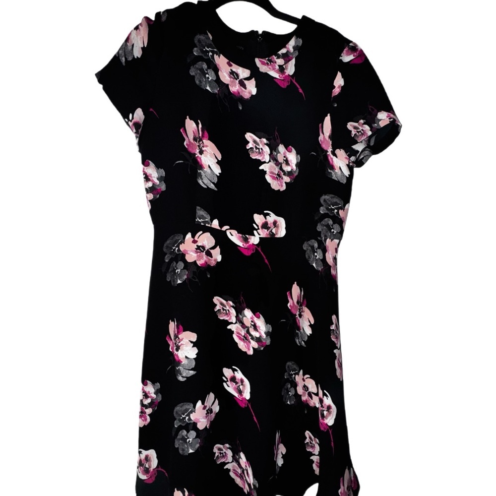 Talbots Floral Black and Pink Dress